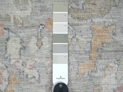 Oushak Oushak hand-knotted wool runner in Gray & Light Blue, 4' x 9'8" — SKU O022293 (view 3)