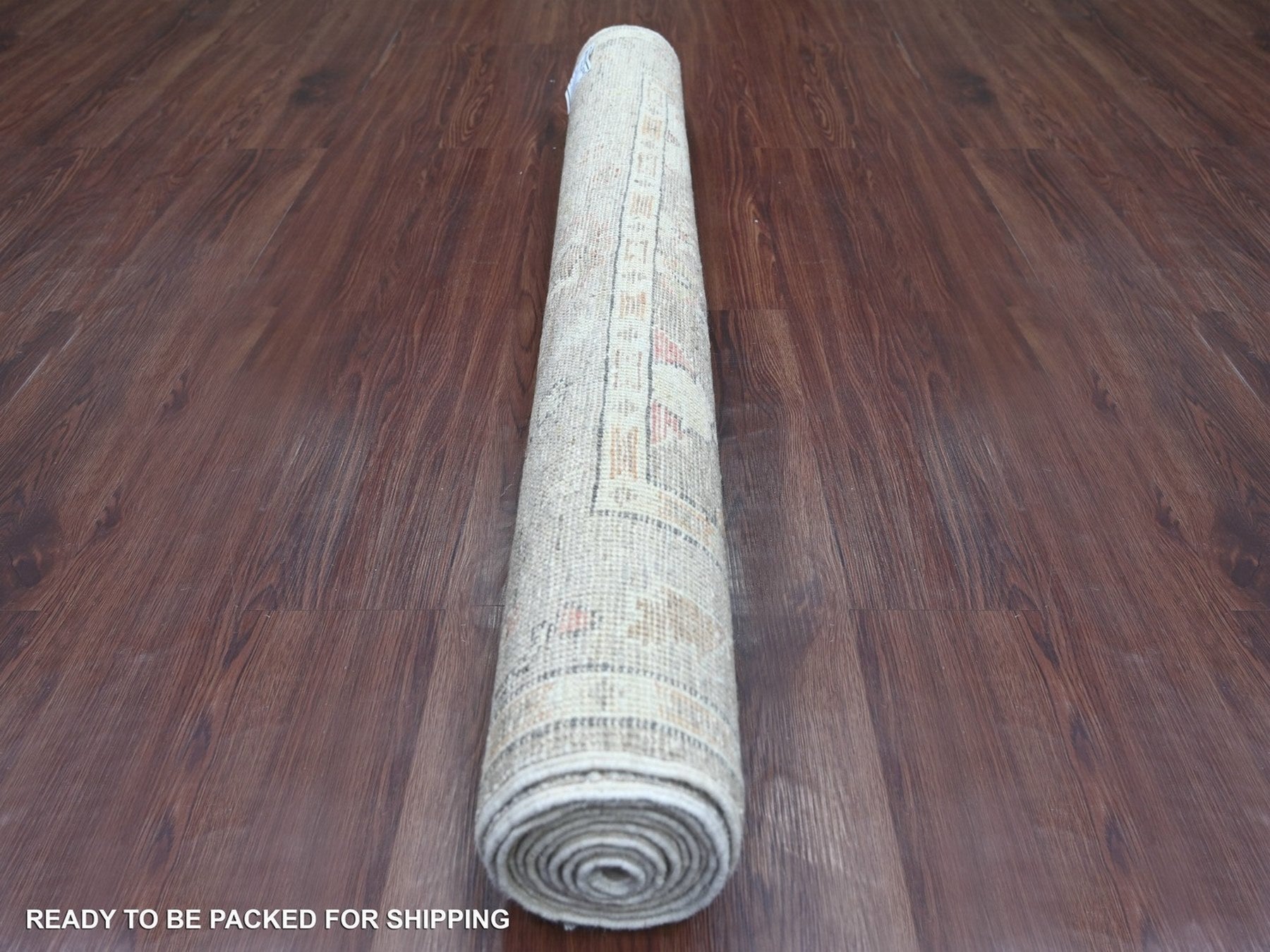 Oushak Oushak hand-knotted wool runner in Gray & Light Blue, 4' x 9'8" — SKU O022293 (view 4)