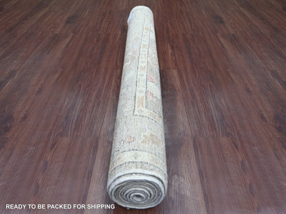 Oushak Oushak hand-knotted wool runner in Gray & Light Blue, 4' x 9'8" — SKU O022293 (view 4)