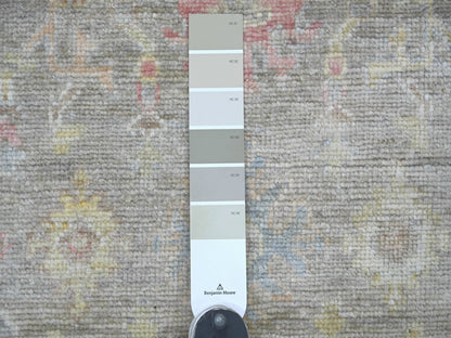 Brown 4'2" x 10'0" Oushak And Peshawar Hand knotted Wool Rug - Sku: O022296