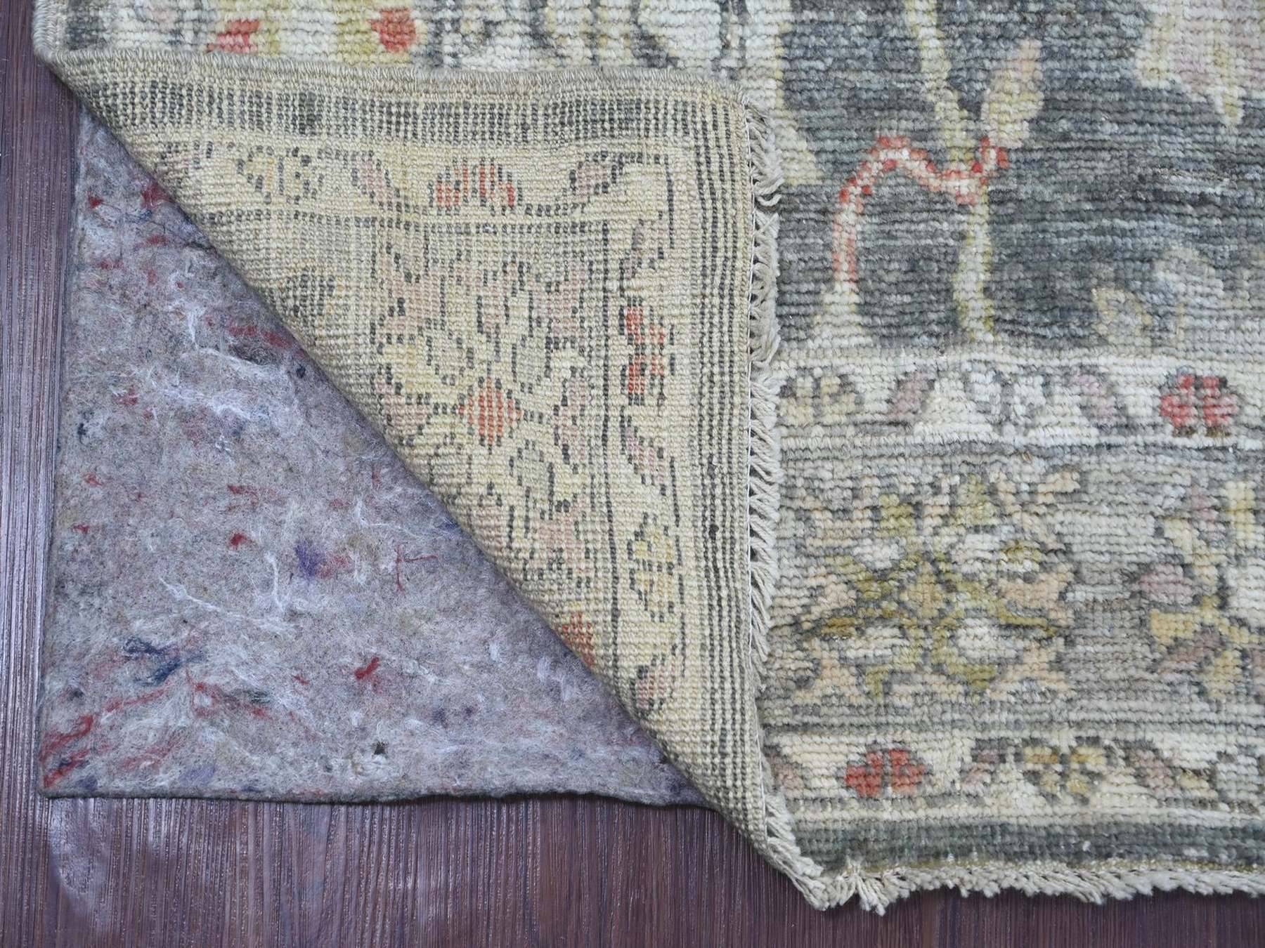Grey 3'10" x 6'3" Oushak And Peshawar Hand knotted Wool Rug - Sku: O022298