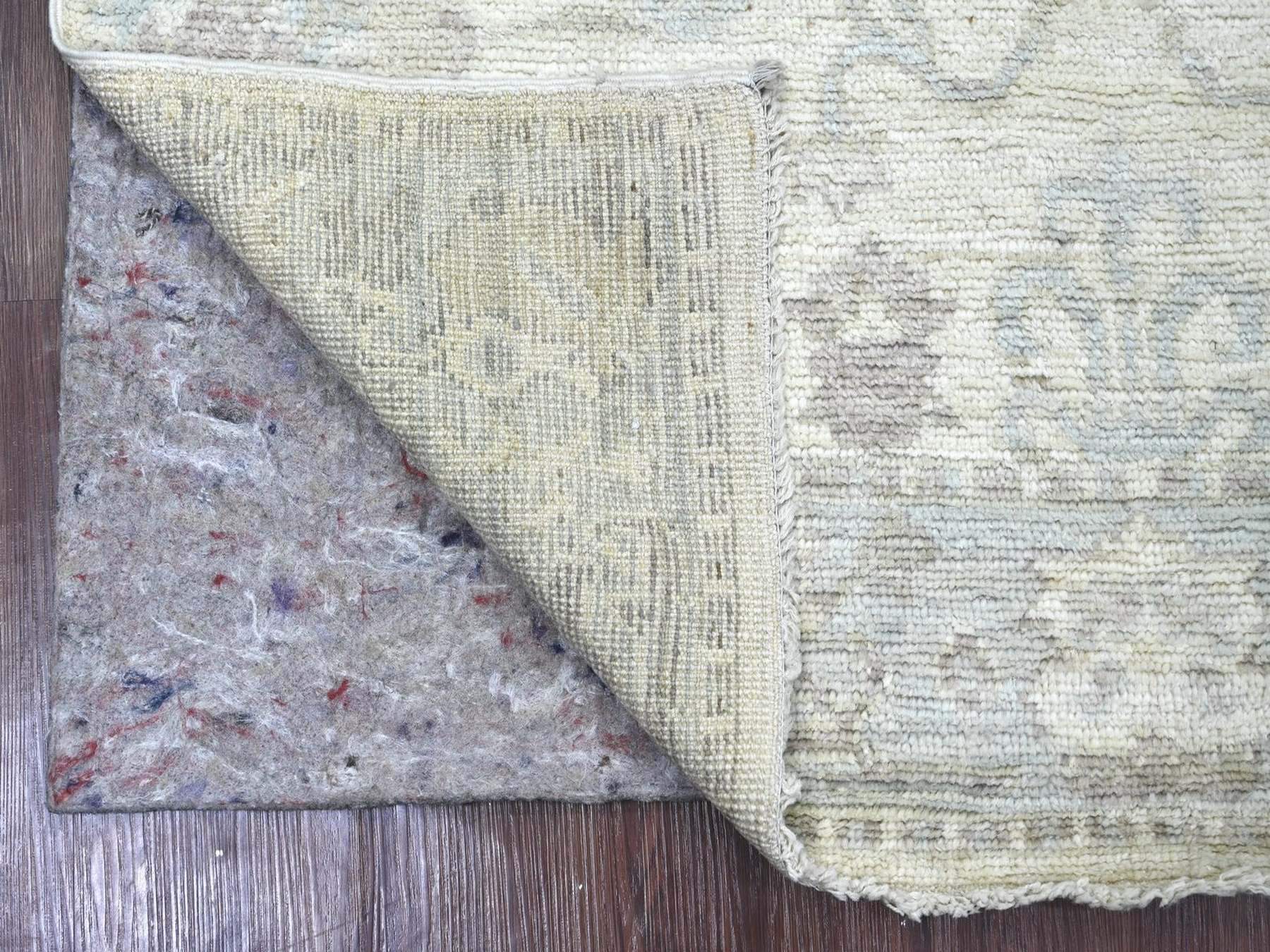 Ivory 4'0" x 5'10" Oushak And Peshawar Hand knotted Wool Rug - Sku: O022299