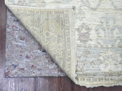 Ivory 4'0" x 5'10" Oushak And Peshawar Hand knotted Wool Rug - Sku: O022299