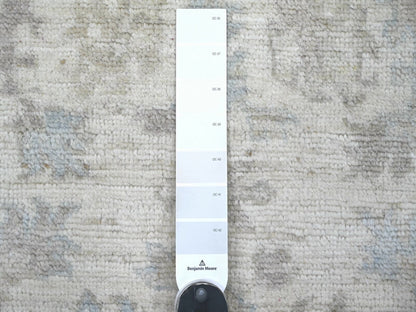 Ivory 4'0" x 5'10" Oushak And Peshawar Hand knotted Wool Rug - Sku: O022299