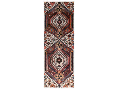 Vintage hand-knotted wool runner in Ivory, 3'1" x 9' — SKU O02229
