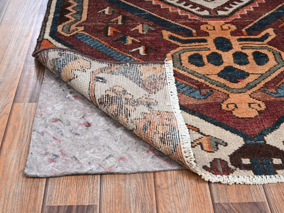 Vintage hand-knotted wool runner in Ivory, 3'1" x 9' — SKU O02229 (view 3)