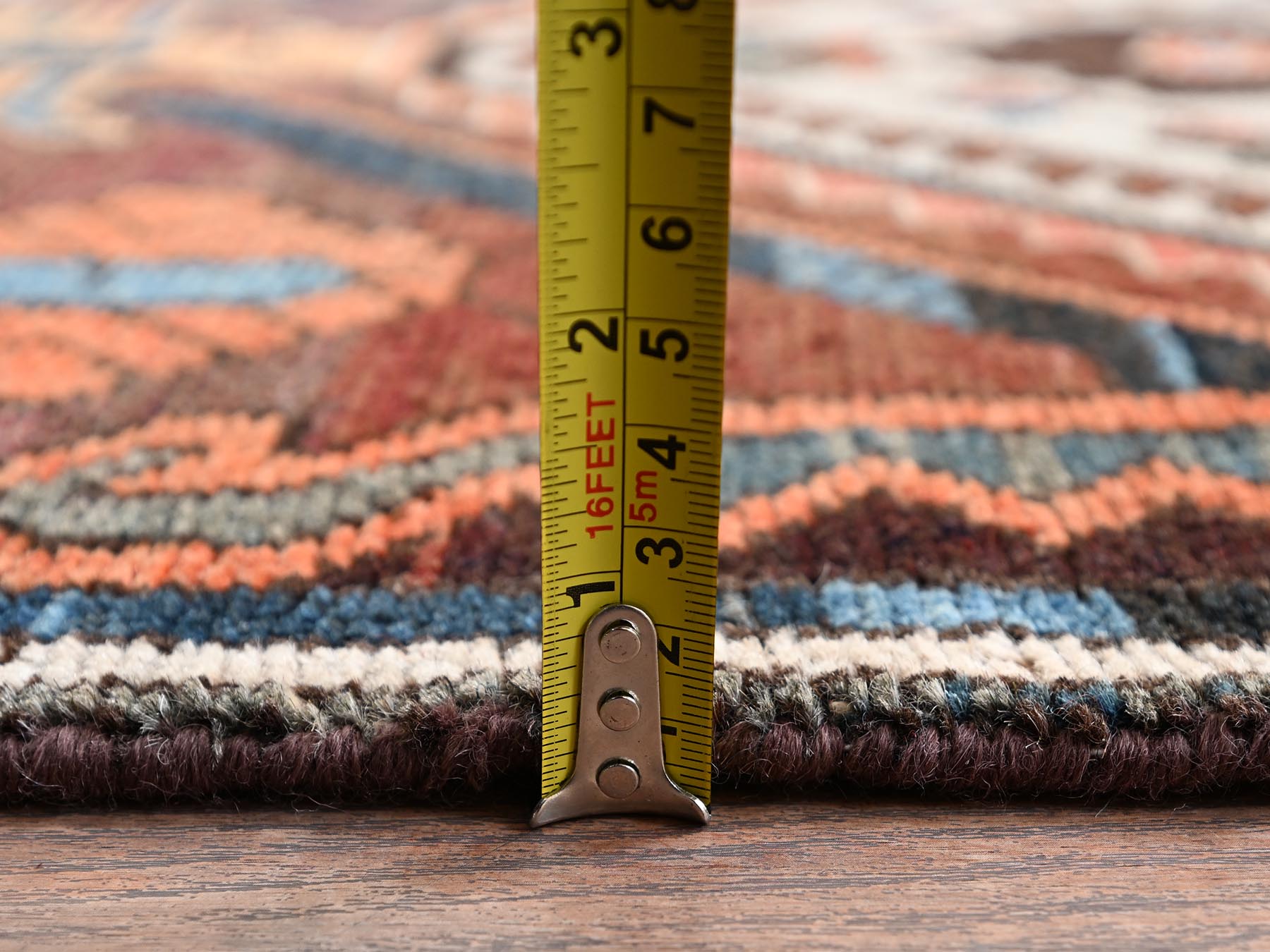 Vintage hand-knotted wool runner in Ivory, 3'1" x 9' — SKU O02229 (view 6)