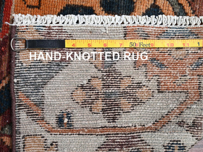 Vintage hand-knotted wool runner in Ivory, 3'1" x 9' — SKU O02229 (view 7)