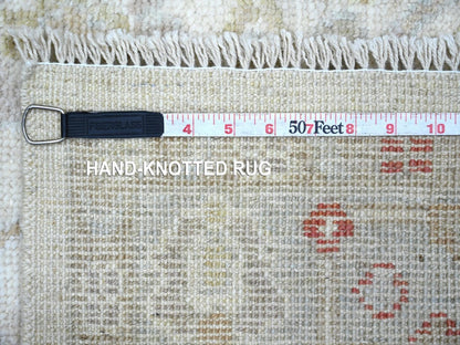 Oushak Oushak hand-knotted wool runner in Ivory & Gray, 4' x 8'3" — SKU O022302 (view 6)