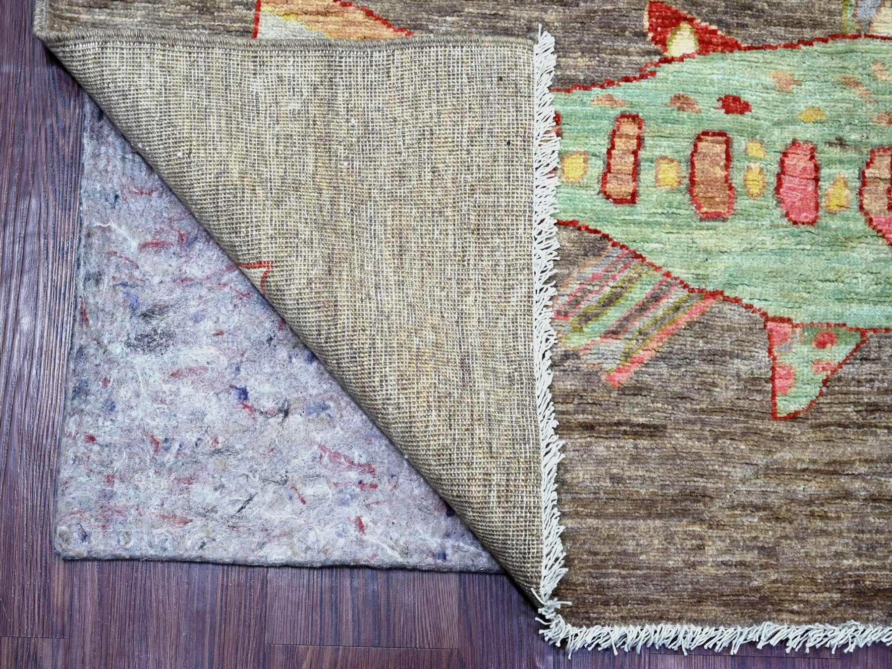 Grey 5'11" x 8'10" Modern and Contemporary Hand knotted Wool Rug - Sku: O022303