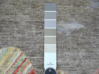 Peshawar Modern / Contemporary hand-knotted wool rug in Gray, 5'11" x 8'10" — SKU O022303 (view 3)