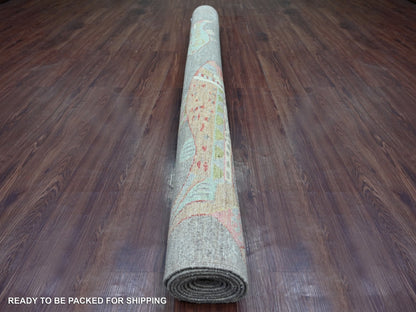 Peshawar Modern / Contemporary hand-knotted wool rug in Gray, 5'11" x 8'10" — SKU O022303 (view 4)