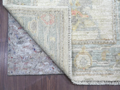 Oushak Oushak hand-knotted wool runner in Ivory & Gray, 2'8" x 19'2" — SKU O022307 (view 2)