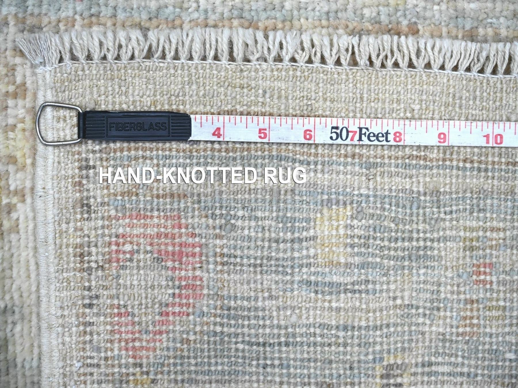 Oushak Oushak hand-knotted wool runner in Ivory & Gray, 2'8" x 19'2" — SKU O022307 (view 6)