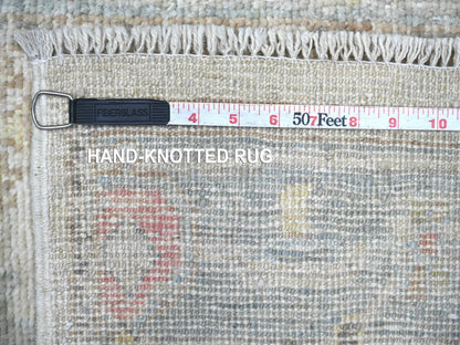 Oushak Oushak hand-knotted wool runner in Ivory & Gray, 2'8" x 19'2" — SKU O022307 (view 6)