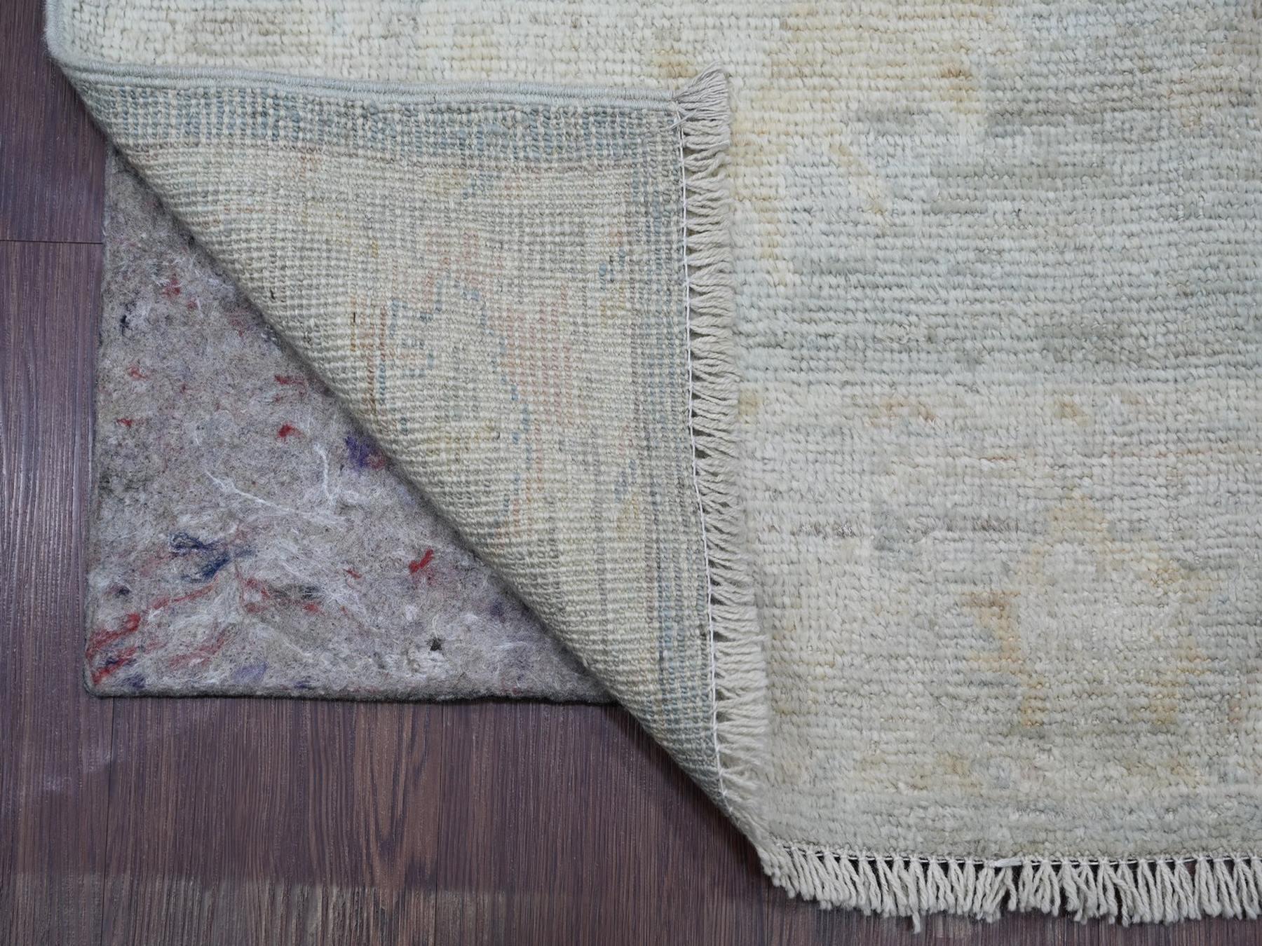Oushak Ikat And Suzani Design hand-knotted wool runner in Gray & Light Gray, 2'9" x 20'2" — SKU O022308 (view 2)