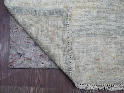 Oushak Ikat And Suzani Design hand-knotted wool runner in Gray & Light Gray, 2'9" x 20'2" — SKU O022308 (view 2)
