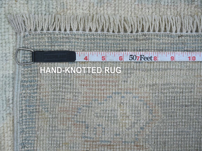 Oushak Ikat And Suzani Design hand-knotted wool runner in Gray & Light Gray, 2'9" x 20'2" — SKU O022308 (view 6)