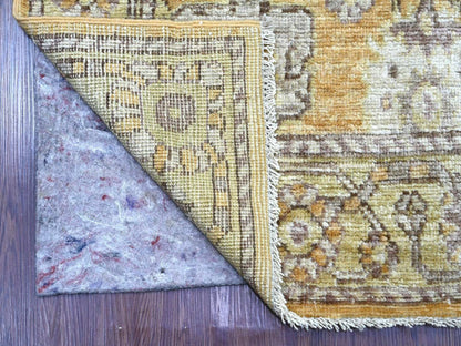 Brown 2'8" x 13'5" Oushak And Peshawar Hand knotted Wool Rug - Sku: O022309
