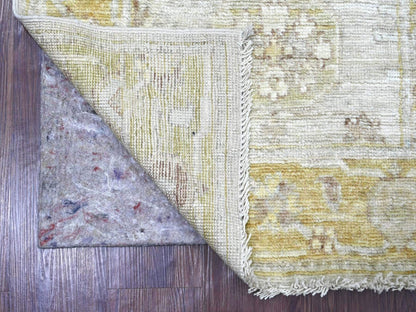 Oushak Oushak hand-knotted wool runner in Gray & Gold, 2'8" x 7'10" — SKU O022310 (view 2)