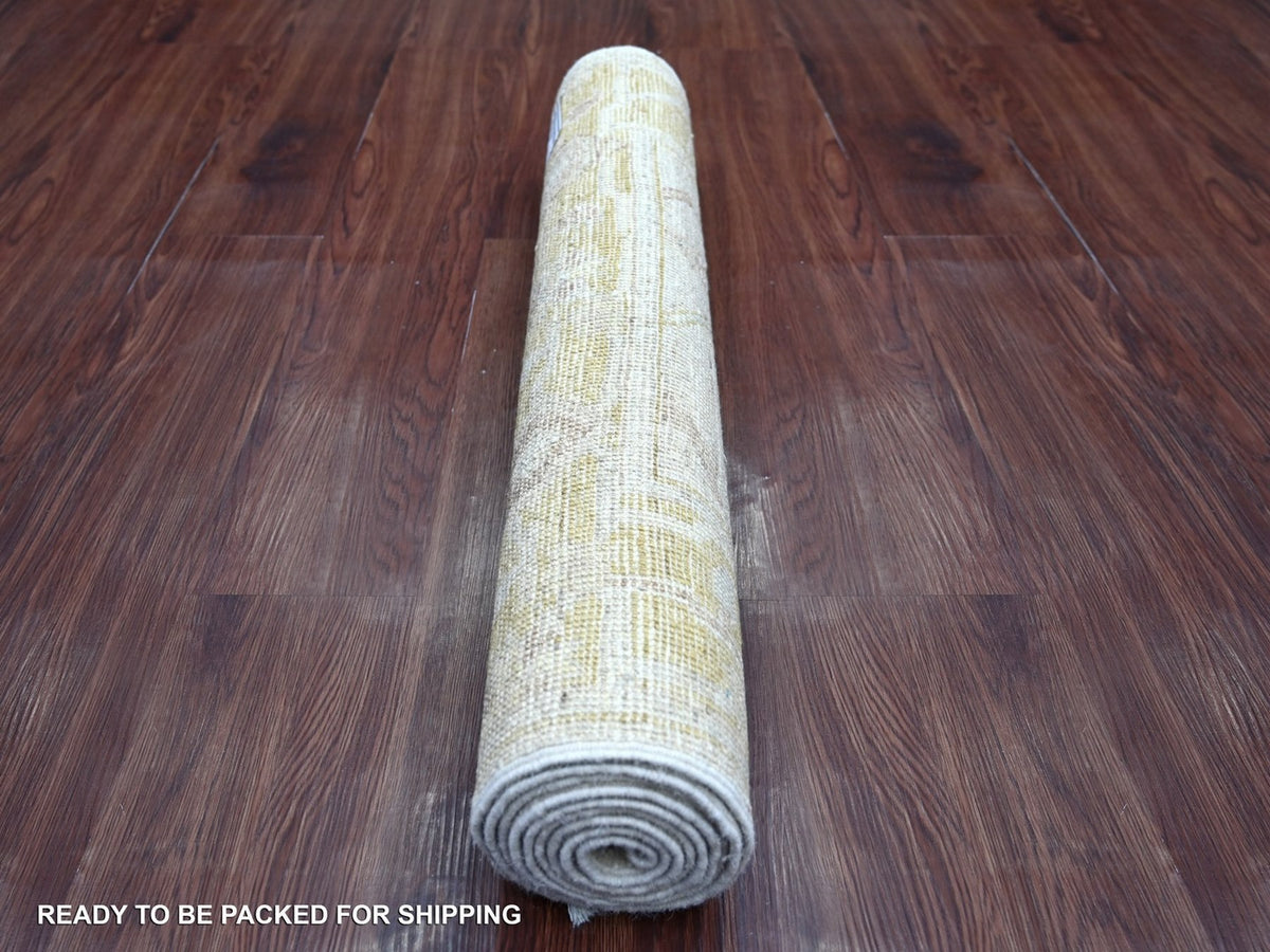 Oushak Oushak hand-knotted wool runner in Gray & Gold, 2'8" x 7'10" — SKU O022310 (view 4)