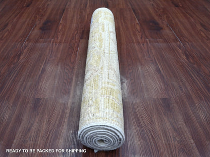 Oushak Oushak hand-knotted wool runner in Gray & Gold, 2'8" x 7'10" — SKU O022310 (view 4)