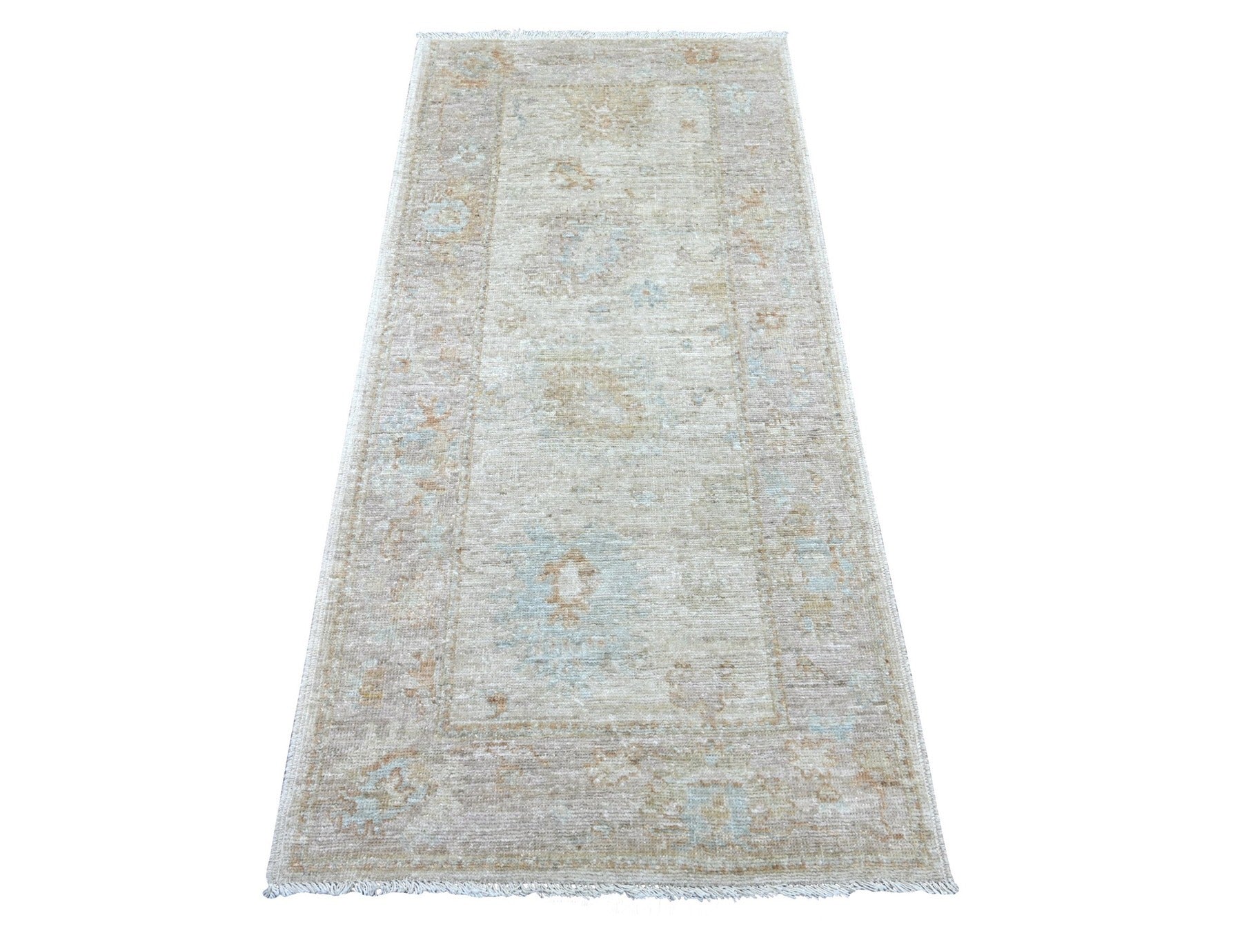 Oushak Oushak hand-knotted wool runner in Gray & Brown, 2'11" x 6' — SKU O022311