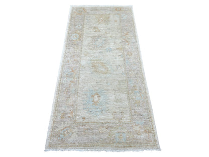 Oushak Oushak hand-knotted wool runner in Gray & Brown, 2'11" x 6' — SKU O022311