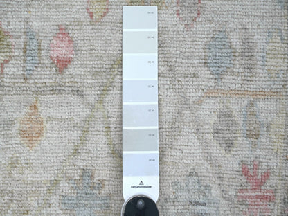 Oushak Oushak hand-knotted wool runner in Ivory & Light Blue, 2'9" x 15'7" — SKU O022313 (view 3)