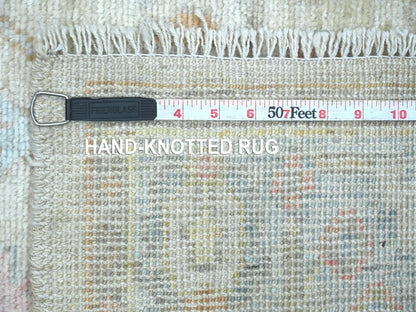 Oushak Oushak hand-knotted wool runner in Ivory & Light Blue, 2'9" x 15'7" — SKU O022313 (view 6)