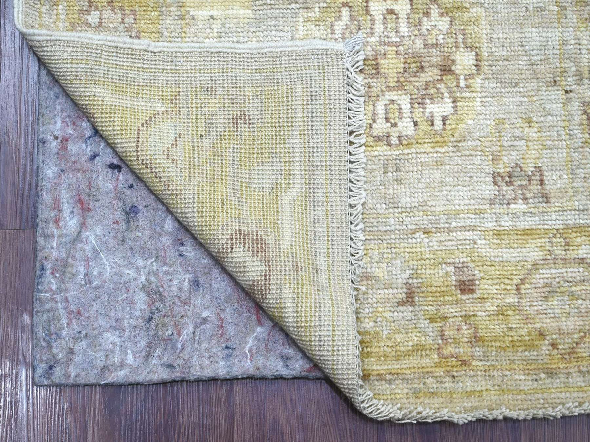 Oushak Oushak hand-knotted wool runner in Gray & Gold, 2'7" x 15'2" — SKU O022314 (view 2)