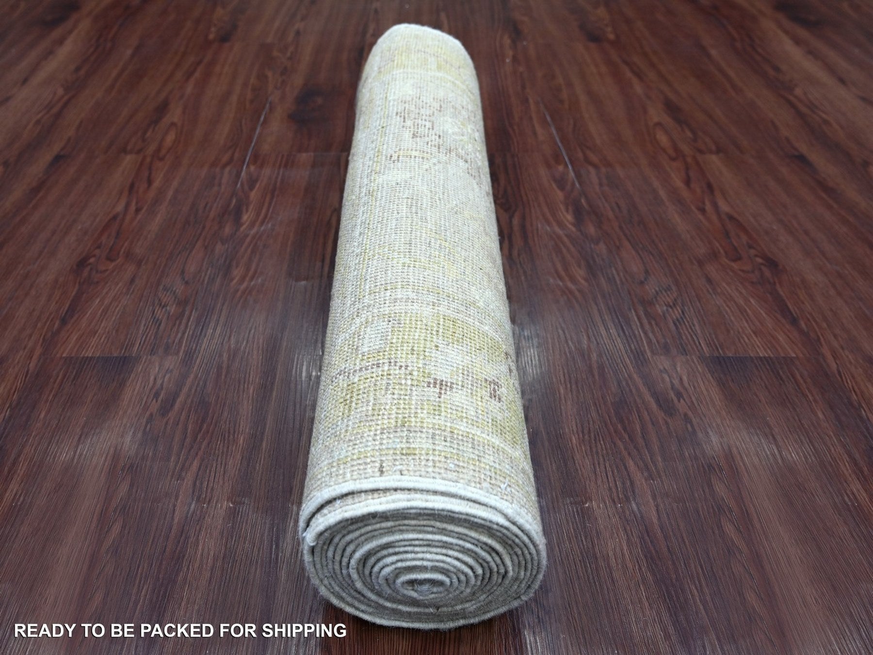 Oushak Oushak hand-knotted wool runner in Gray & Gold, 2'7" x 15'2" — SKU O022314 (view 4)