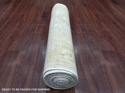 Oushak Oushak hand-knotted wool runner in Gray & Gold, 2'7" x 15'2" — SKU O022314 (view 4)