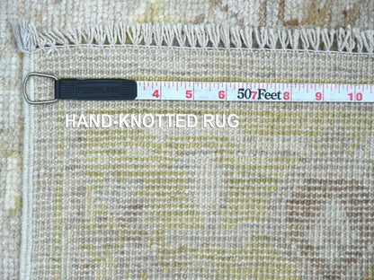 Oushak Oushak hand-knotted wool runner in Gray & Gold, 2'7" x 15'2" — SKU O022314 (view 6)