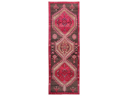 Brown 2'10" x 8'9" Vintage Hand knotted Wool Rug - Sku: O02231