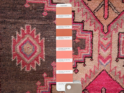 Brown 2'10" x 8'9" Vintage Hand knotted Wool Rug - Sku: O02231