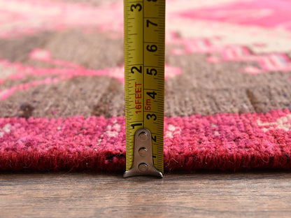 Brown 2'10" x 8'9" Vintage Hand knotted Wool Rug - Sku: O02231