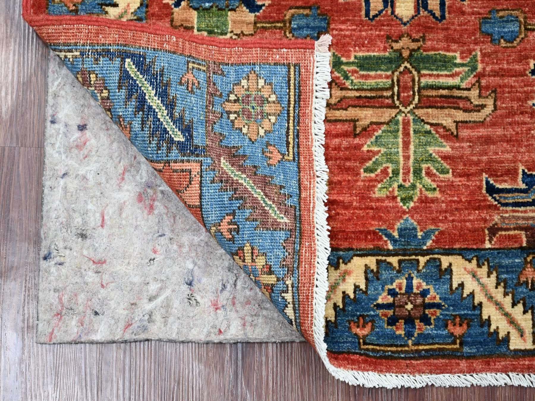Orange 3'0" x 7'7" Tribal & Geometric Hand knotted Wool Rug - Sku: O022320