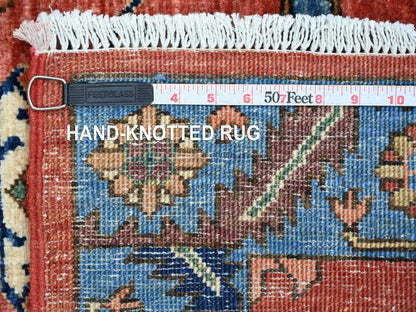 Orange 3'0" x 7'7" Tribal & Geometric Hand knotted Wool Rug - Sku: O022320