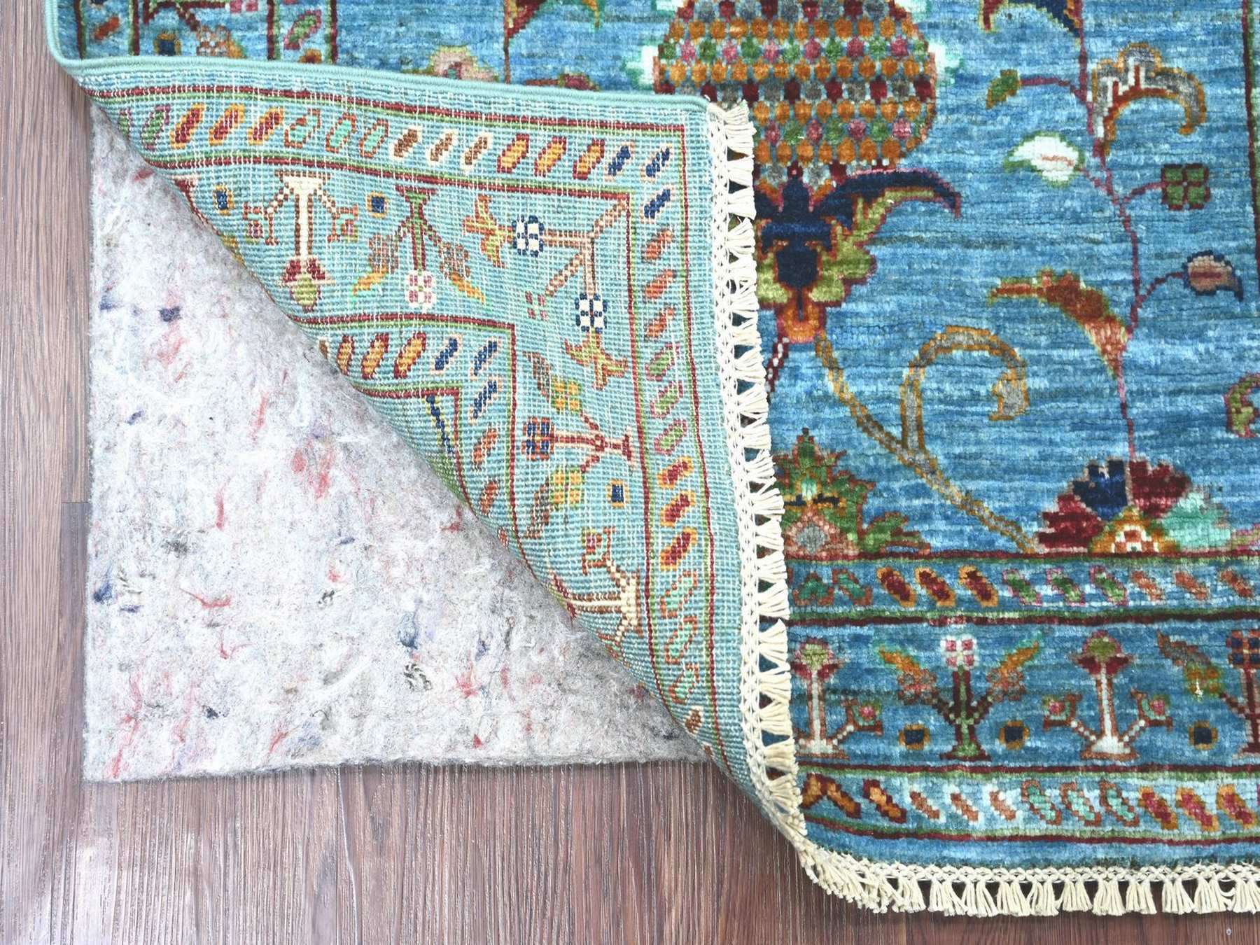 Blue 2'9" x 4'0" Tribal & Geometric Hand knotted Wool Rug - Sku: O022325