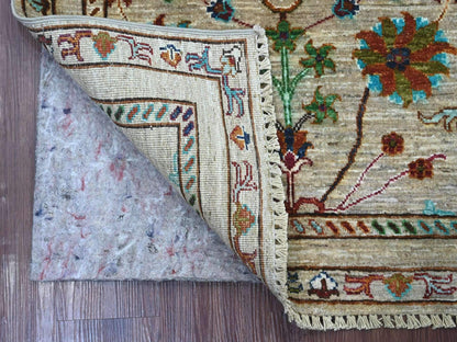 Tribal & Geometric hand-knotted wool rug in Ivory, 2'8" x 3'11" — SKU O022326 (view 2)