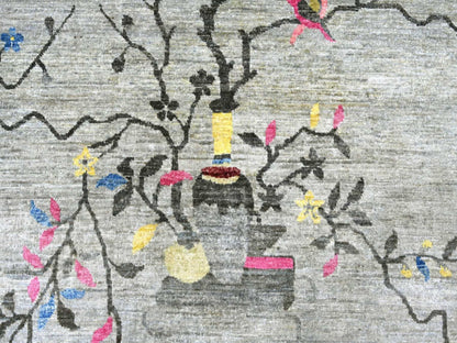 Peshawar Oushak hand-knotted wool rug in Gray & Yellow, 8'10" x 11'11" — SKU O022335 (view 8)