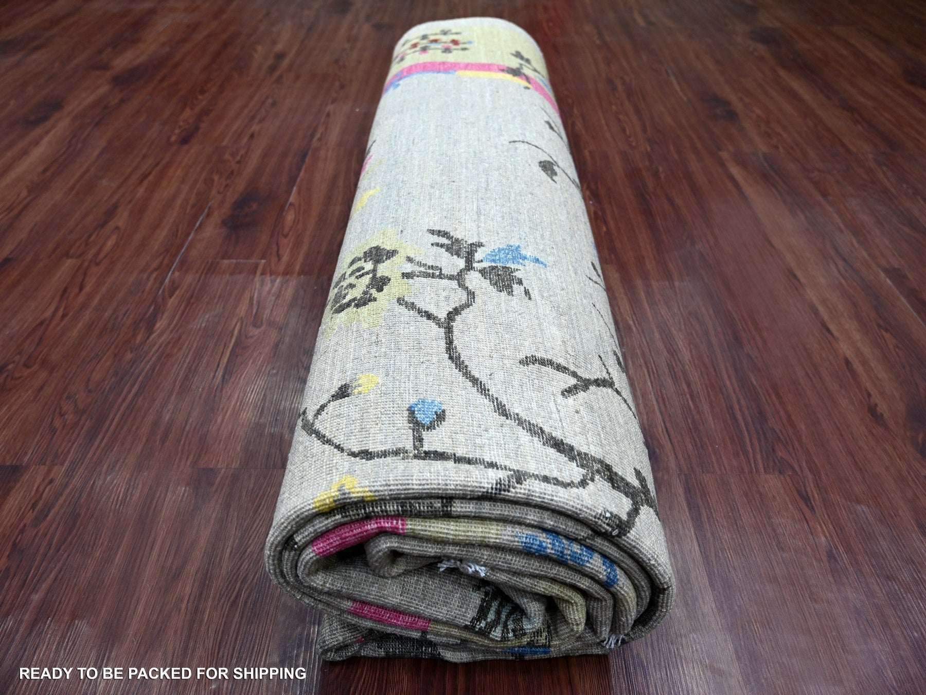 Peshawar Oushak hand-knotted wool rug in Gray & Yellow, 8'10" x 11'11" — SKU O022335 (view 9)