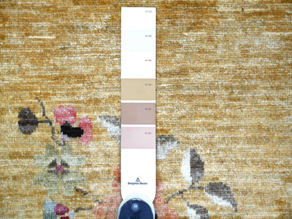 Brown 9'1" x 11'6" Oushak And Peshawar Hand knotted Wool Rug - Sku: O022336