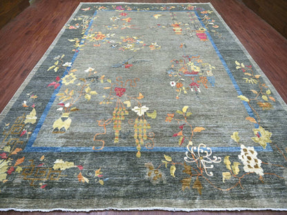 Peshawar Oushak hand-knotted wool rug in Gray & Charcoal Gray, 10'1" x 13'9" — SKU O022338 (view 2)