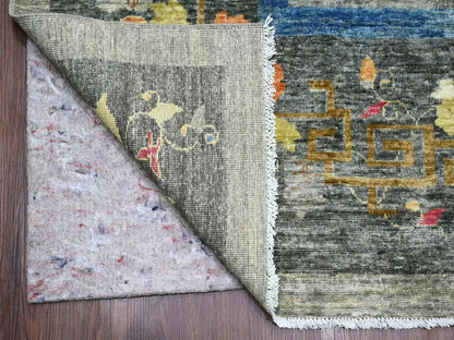 Peshawar Oushak hand-knotted wool rug in Gray & Charcoal Gray, 10'1" x 13'9" — SKU O022338 (view 4)