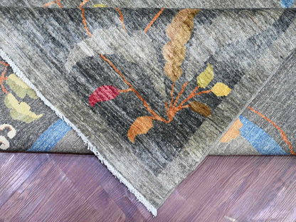 Grey 10'1" x 13'9" Oushak And Peshawar Hand knotted Wool Rug - Sku: O022338