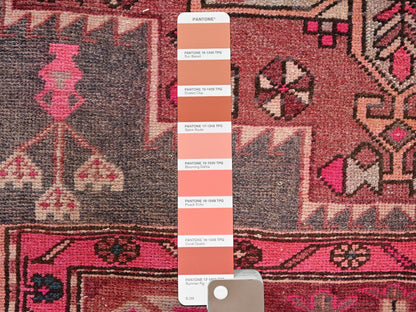 Pink 2'9" x 9'1" Vintage Hand knotted Wool Rug - Sku: O02233