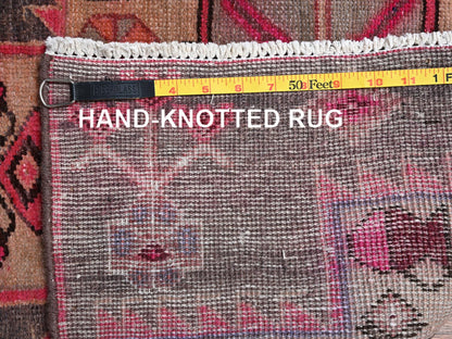 Vintage hand-knotted wool runner in Pink, 2'9" x 9'1" — SKU O02233 (view 7)