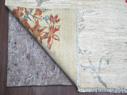 Ivory 10'3" x 14'7" Modern and Contemporary Hand knotted Wool Rug - Sku: O022341